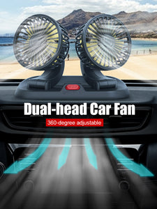 Car Fan Dual Head 2 Speeds Air Fan