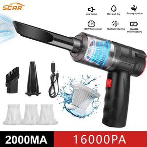 【Wireless Car Vacuum Cleaner】16000Pa Wireless Car Vacuum Cleaner 150W Portable Powerful Suction Wet And Dry Smart Cordless For Home Mini Vacuum Cleaner