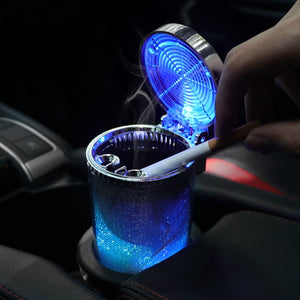 LED-Lit Car Ashtray and Cigarette Holder