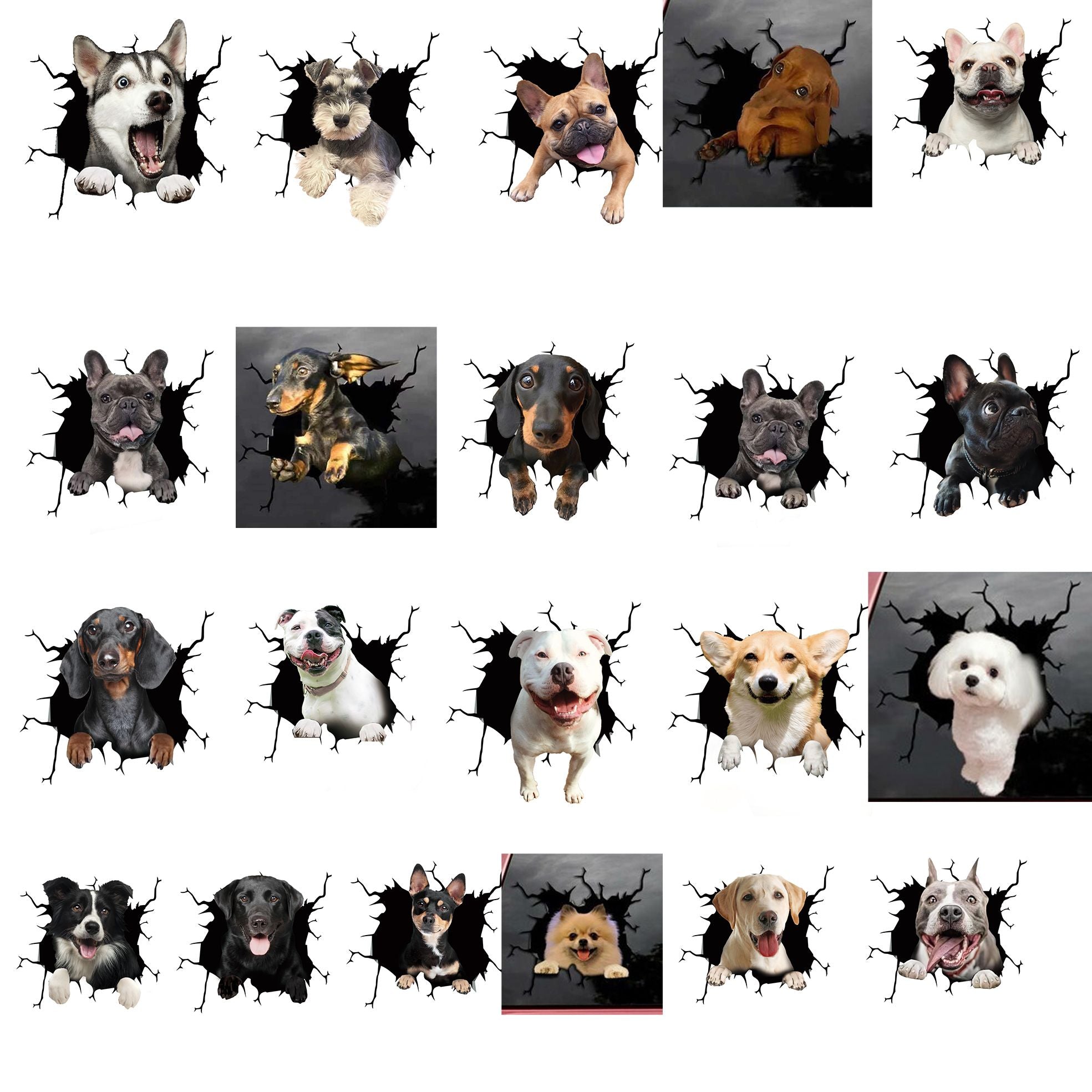 3D French Bulldog Car Stickers