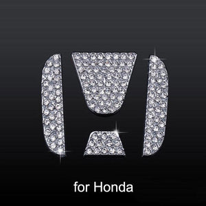 【LV018】3D Diamond Car Steering Wheel Logo Decoration Stickers Bling Rhinestone Auto Interior Accessories for Girls