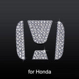 【LV018】3D Diamond Car Steering Wheel Logo Decoration Stickers Bling Rhinestone Auto Interior Accessories for Girls