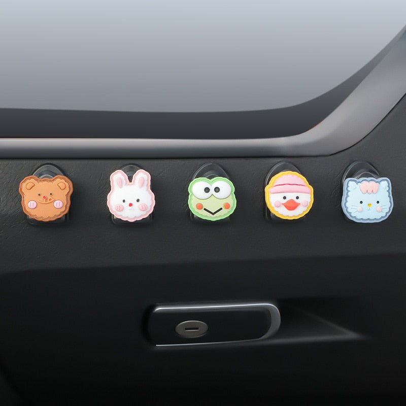 【LM465】5Pcs Cute Sticky Car Hook