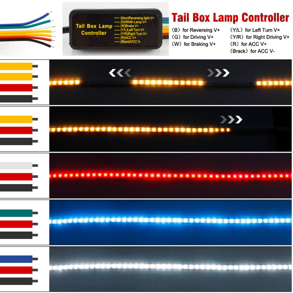 【LM166】Colorful Flexible LED Car Tail Light Strip