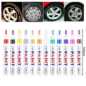 【Tire Painting Pen 】Paint Cleaner Car Wheel Tire Oily Painting Pen Auto Rubber Tyre Polishes Metal Permanent Marker Graffiti Touch Scratch Wet Wax