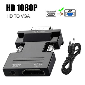 【VGA To HDMI】HD 1080P VGA To HDMI-compatible  HDMI-compatible Female To VGA Male Converter With Audio Suitable For PC Laptop