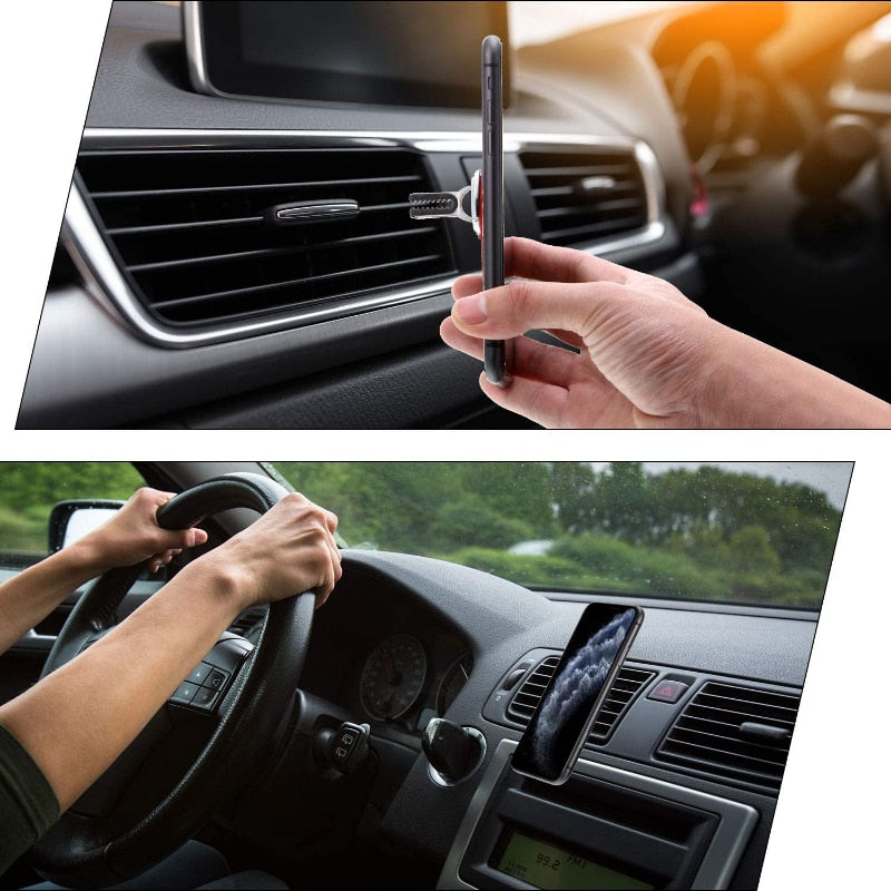 【LV258】Air Vent Car Phone Holder 2 In 1 Portable Phone Holder Stand Finger Ring