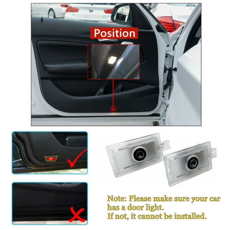 2Pcs Car Door Light Projector Logo