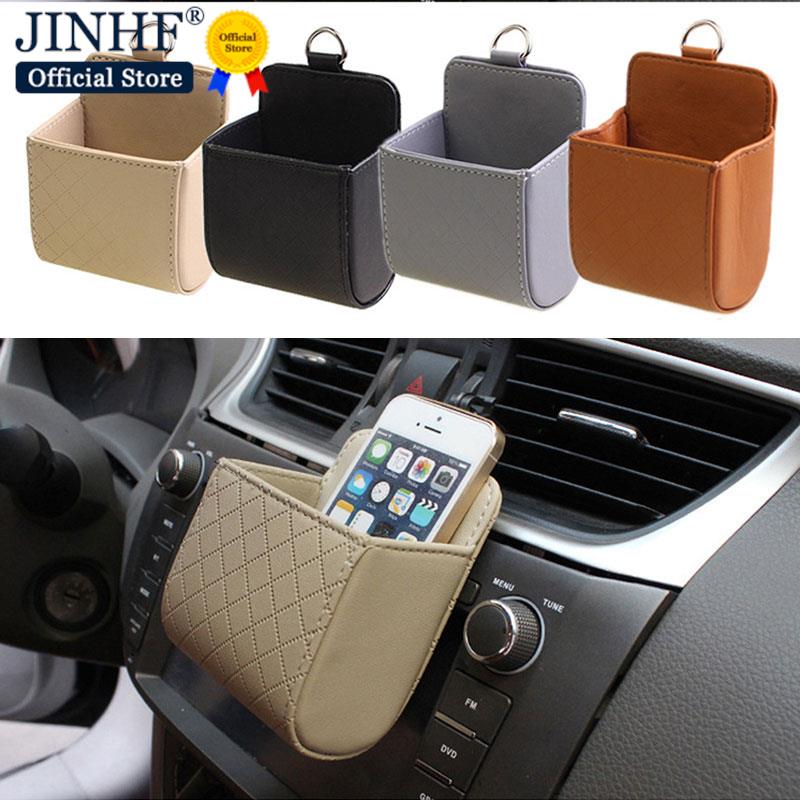 【LV253】 Car Storage Bag Car Accessories Air Vent Dashboard Tidy Hanging Leather Organizer Box