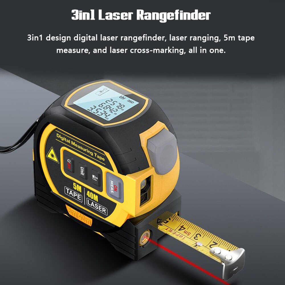 3-in-1 Laser Rangefinder & Tape Measure