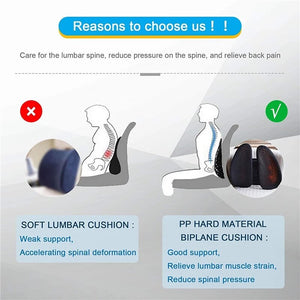 【Double Back Lumbar Cushion】Back Support for Office Chair Car Comfort Lumbar Pillow Adjustable Ergonomic Balanced Firmness for Back Pain Relief