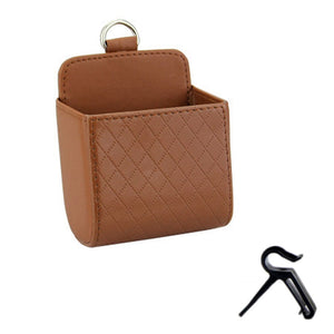 【LV253】 Car Storage Bag Car Accessories Air Vent Dashboard Tidy Hanging Leather Organizer Box