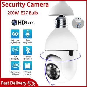 1080P Wireless Surveillance Camera Auto Tracking IP Camera Wifi PTZ Night Vision CCTV Camera Security Baby Monitor E27 Interface