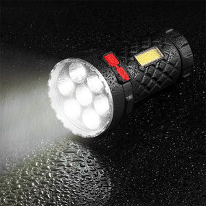 Strong Bright Flashlight Ultra Powerful Led Torch USB Rechargeable COB 7 Core Side Light 4 Modes Outdoor Adventure Flash Light