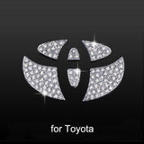 【LV018】3D Diamond Car Steering Wheel Logo Decoration Stickers Bling Rhinestone Auto Interior Accessories for Girls