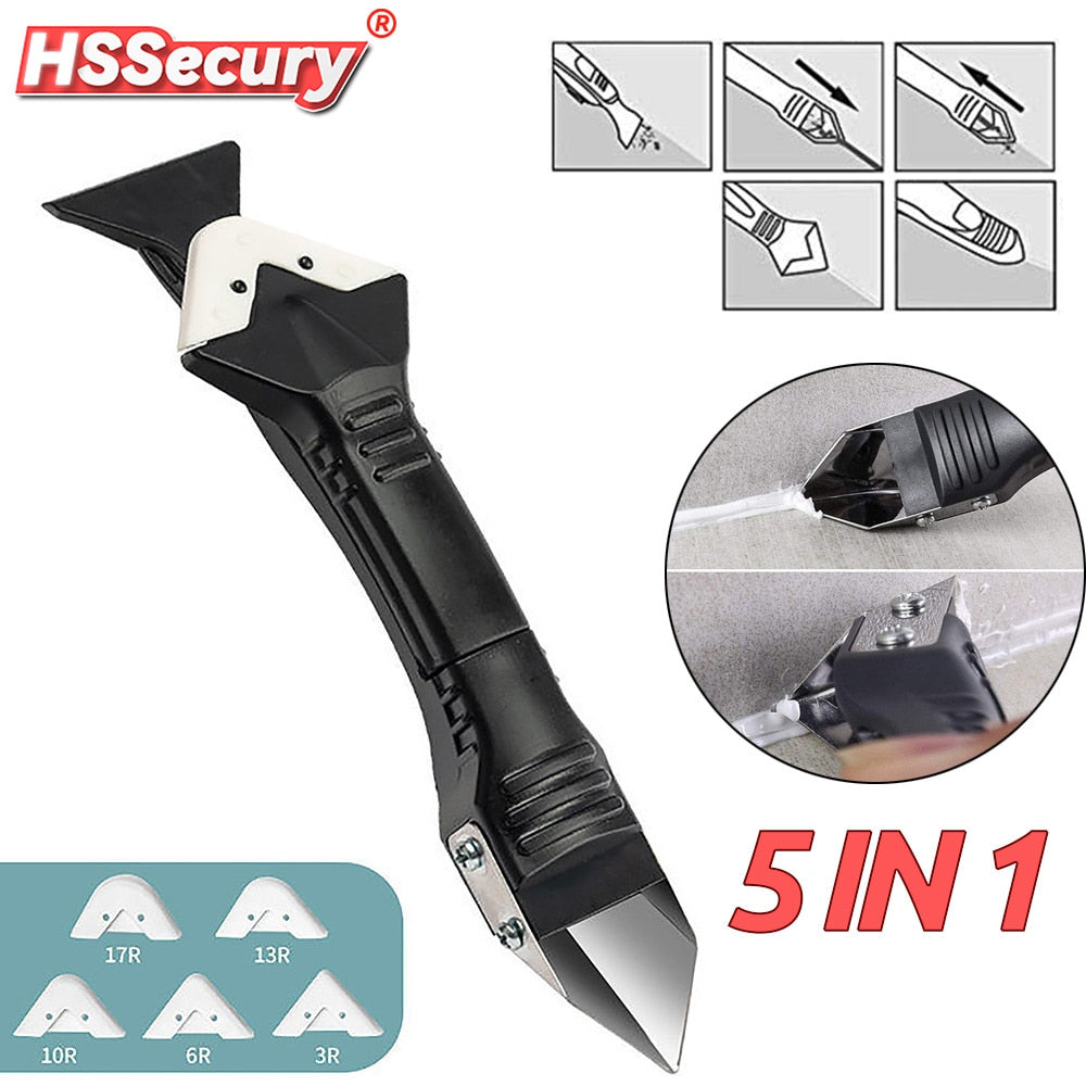 5-in-1 Silicone Scraper Caulk Remover Tool Set