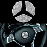 【LV018】3D Diamond Car Steering Wheel Logo Decoration Stickers Bling Rhinestone Auto Interior Accessories for Girls