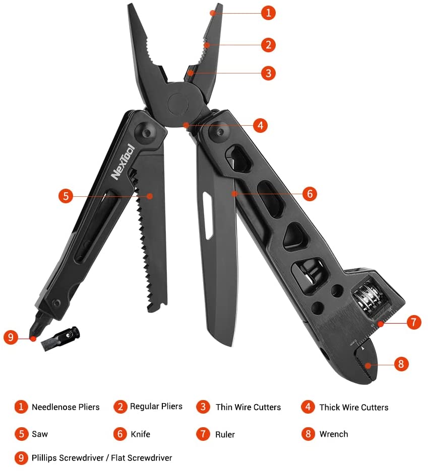 【LM433】9 In 1 Multi-Function Folding Wrench