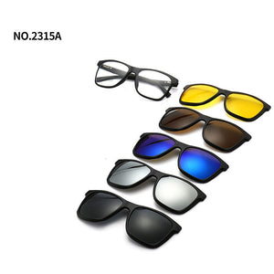 love609---6 In 1 Custom Men Polarized Optical Magnetic Sunglasses