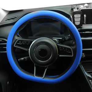 【Anti-slip Steering Wheel Protective】Universal Solid Color Anti-slip Silicone Car Steering Wheel Protective Cover Practical Non-slip Car Steering Wheel Cover Silicon