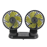 【Car Dual-head Fans】Car Fan Dual-head Fans Cooler Large-angle Rotation Dashboard USB Fans With 3 Speed Levles For 12V/24V Car Interior Accessories