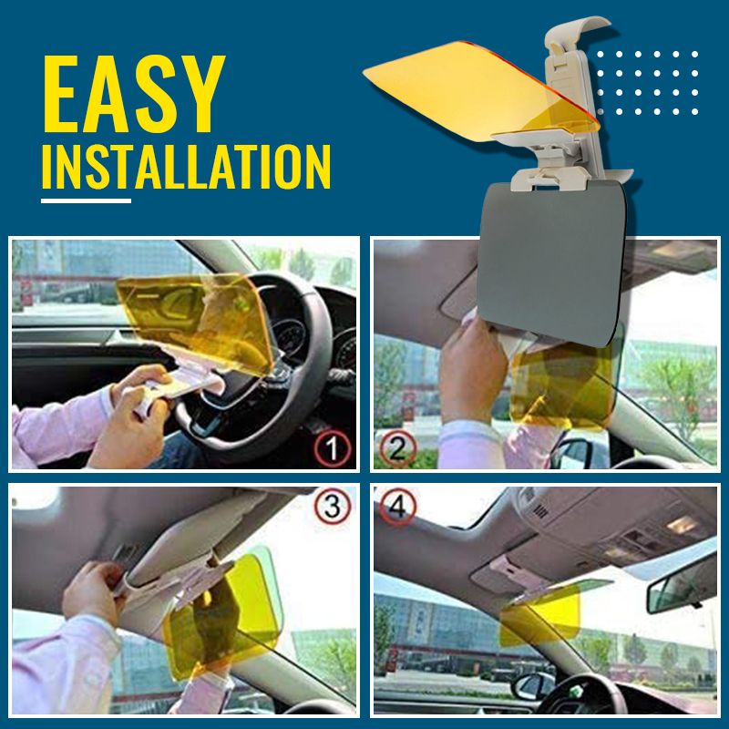 Dual Function Car Sun Visor & Rearview Mirror Glare Protector