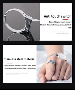 Stainless Steel Self-defense Ring Invisible Multi-function Knife Female  Emergency Anti-wolf Weapon