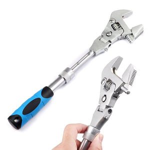 【LH108】5 in 1 Adjustable Ratchet Wrench 10 Inch Torque Wrench with 180° Folding Spanner