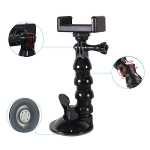 【Suction Cup Phone Holder】Universal Car Suction Cup Action Camera Accessories Mobile Phone Holder for GoPro Insta360 DJI Yi SOOCOO EKEN Holder