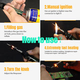 【LH157】4 IN 1 Gas Soldering Iron Gas Blow Torch Gun Portable Wireless Heating Tool Electric Blow Pen Torch Welding Tool for Motherboard