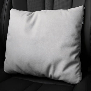 Suede Car Neck Pillow - Foldable Lumbar Support