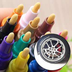 【Tire Painting Pen 】Paint Cleaner Car Wheel Tire Oily Painting Pen Auto Rubber Tyre Polishes Metal Permanent Marker Graffiti Touch Scratch Wet Wax