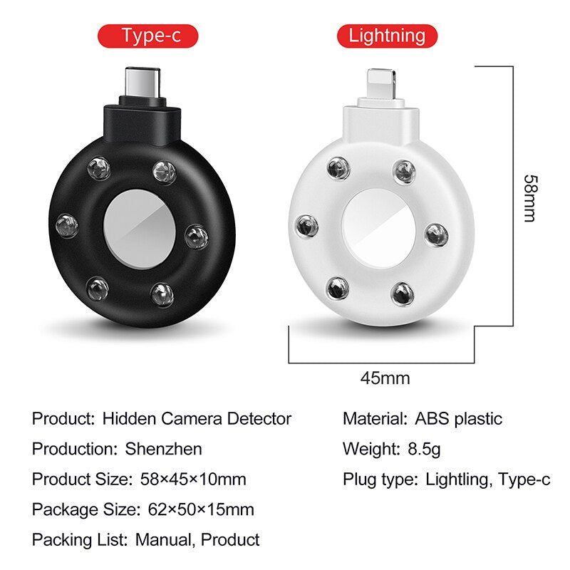 USB-C Hidden Camera Detector with Alarm