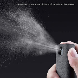 【2in1 Phone Screen Cleaner】Portable 2 In 1 Phone Screen Cleaner Spray Computer Mobile Screen Dust Remover Microfiber Cloth For iPhone iPad Apple Polish