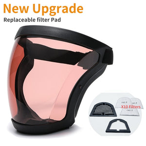 Transparent Face Mask Full Face Shield Safety Glasses Eye Protection Mask Windproof Dustproof Anti-splash full face helmet