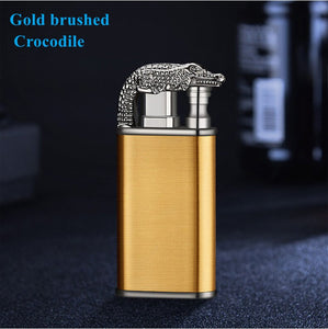 Alligator Dual Flame Metal Cigar Lighter