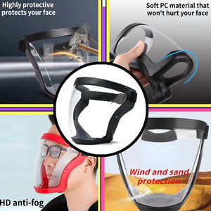 Transparent Face Mask Full Face Shield Safety Glasses Eye Protection Mask Windproof Dustproof Anti-splash full face helmet