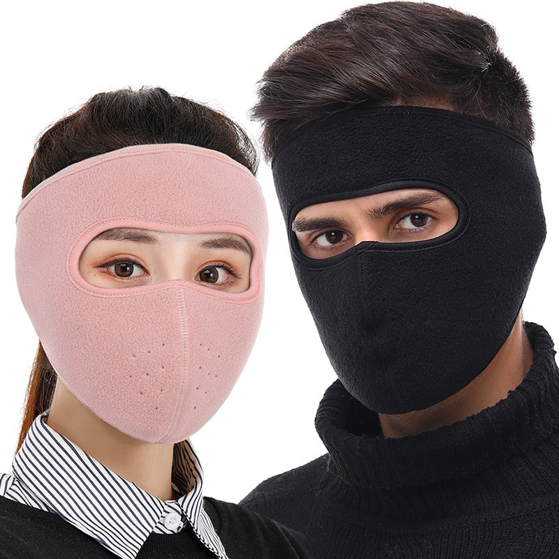 【Winter Full Face Mask】Winter Full Face Mask Outdoor Cycling Sports Windproof Dust-Proof Masks Fashion Fleece Thick Warm Earmuff Unisex Breathable Mask