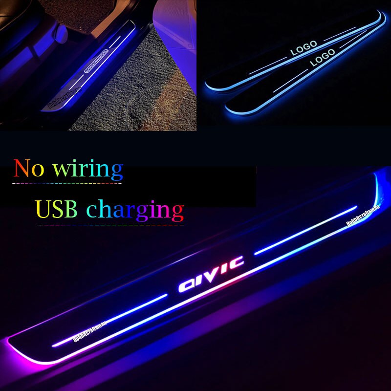 【LM198】2pcs Car Pedal Threshold LED Light