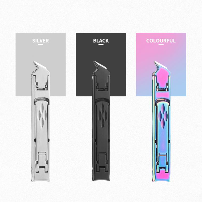 【LH221】Stainless Steel Nail Clipper Double-ended Dual-purpose Thin Portable Folding Nail Scissors Nail Clippers Manicure Tools