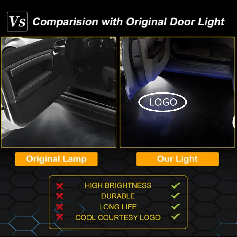 2Pcs Car Door Light Projector Logo