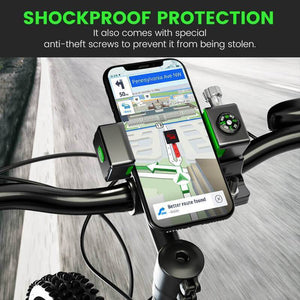 【Multifunction Cycling Phone Holder】Cycling Phone Holder with Illuminated &amp; Compass Riding Mobile Phone Holder Navigation Bracket Bicycle Accessories