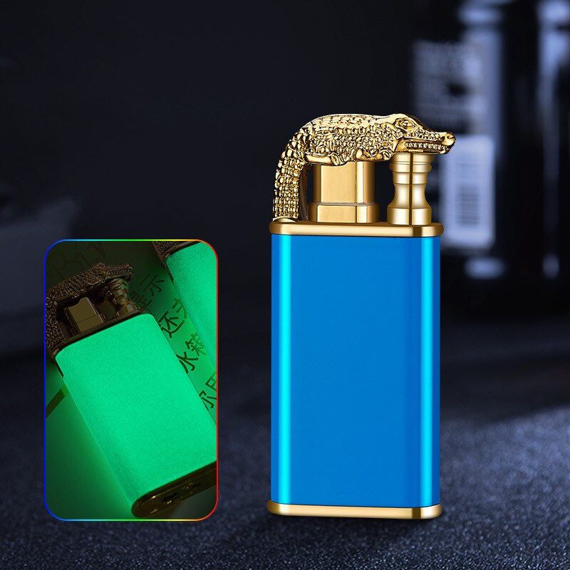 Alligator Dual Flame Metal Cigar Lighter