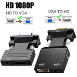 【VGA To HDMI】HD 1080P VGA To HDMI-compatible  HDMI-compatible Female To VGA Male Converter With Audio Suitable For PC Laptop