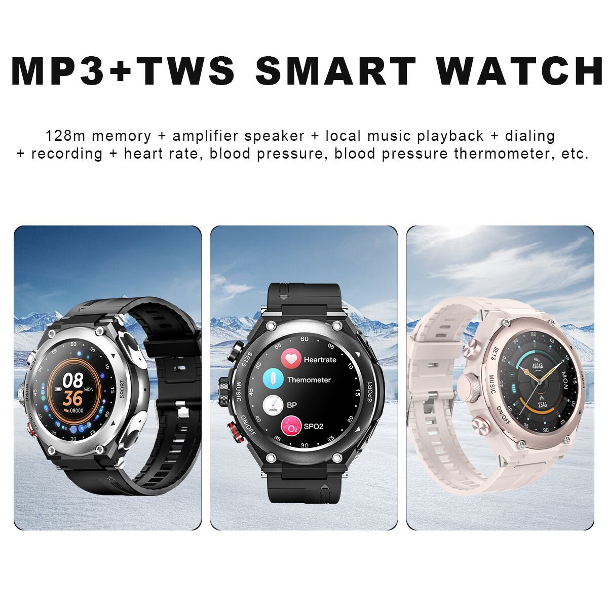 Smart Watch Bluetooth 5.0 Earphone Waterproof