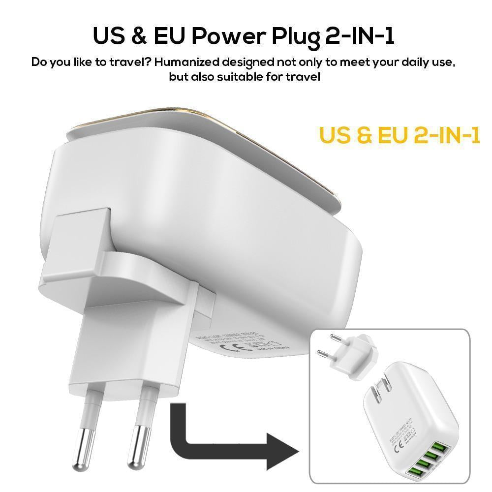 2 IN 1 USB Charger Adapter + LED Small Night Lamp