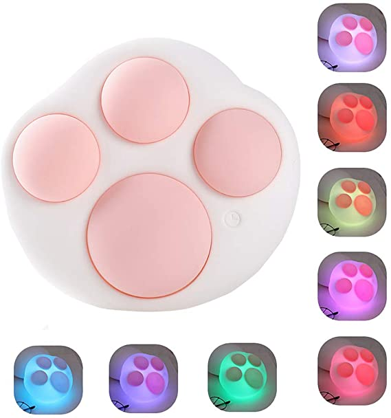 15 color changing USB Rechargeable Cute Silicone Cat Night light