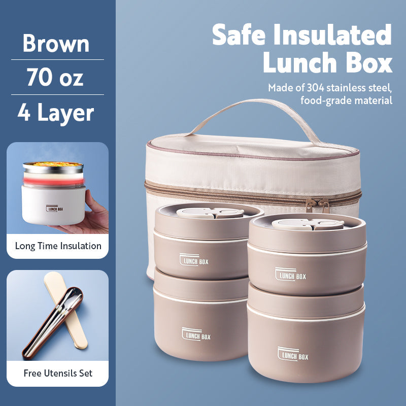 Portable Insulated Lunch Container Set