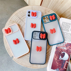 Camera Lens Protect bow Phone Case For iPhone