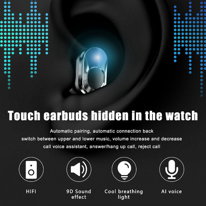 Smart Watch Bluetooth 5.0 Earphone Waterproof